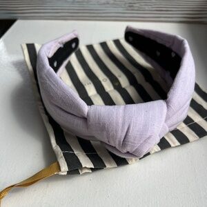 Lele Sadoughi Linen Lilac Top Knot Headband - like new with dustbin!